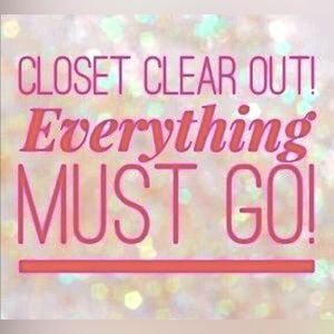 Everything must go!  Purchase remaining items in my closet for $70 or bundle.